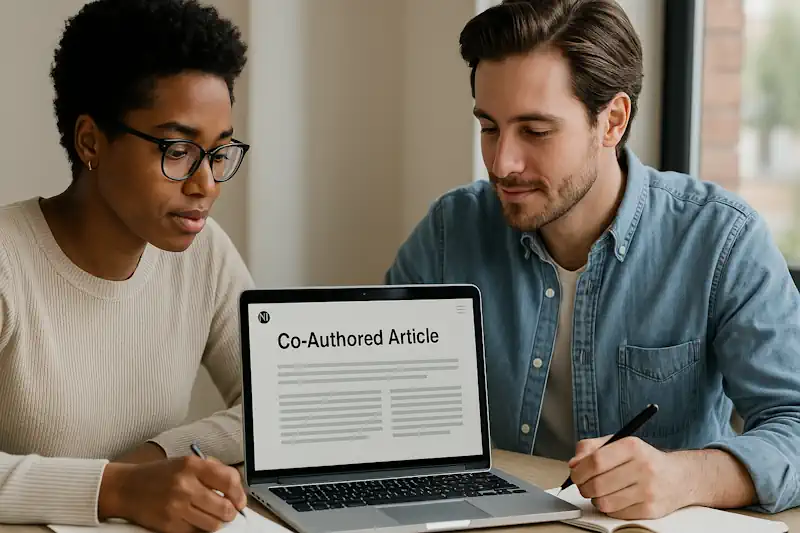 Two Medium Writers Co-authoring an Article